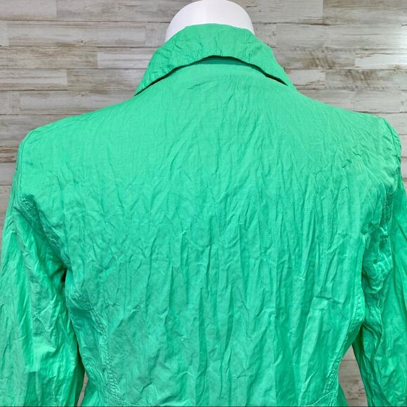 Zenergy by Chico’s Hayden Jacket Womens Size Chico's 2 or L Crinkle Green - Picture 10 of 14
